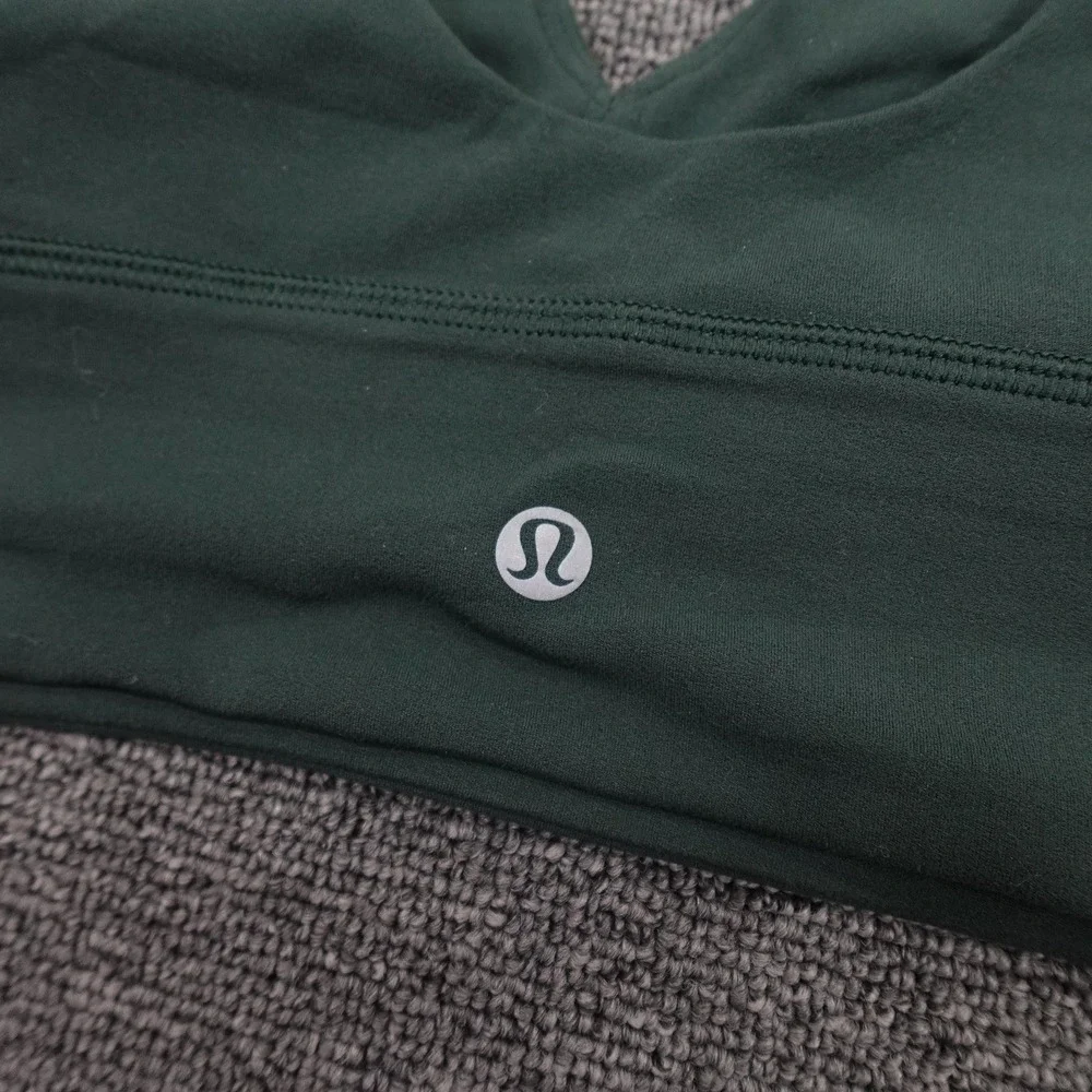 Lululemon Align V-Neck Bra Womens 8 Green Longline V Neck Yoga Athletic